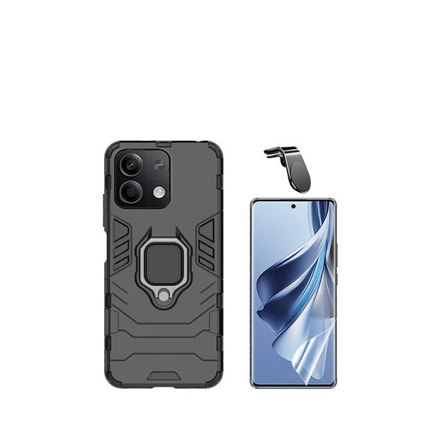 Protector Hydrogel Full Cover y Funda Military Defender con Soporte Magnético para Xiaomi Redmi Note 13