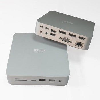 USB-C Dual 4K Docking Station with 100W PD and multiple ports