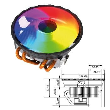 Disipador CPU Ice480 ARGB 4 Heatpipes 120mm PWM