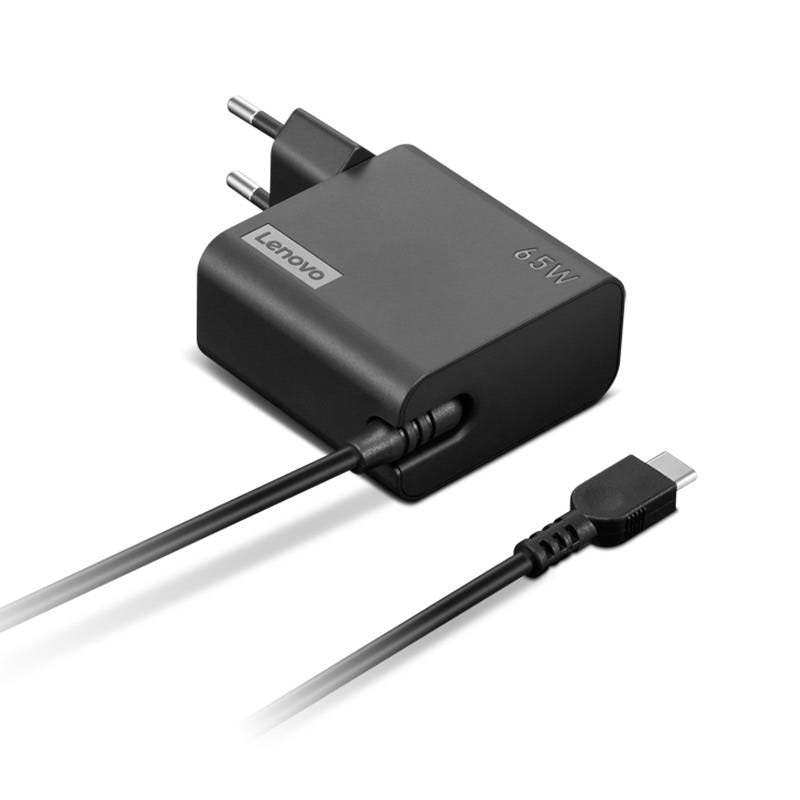 Carregador de Parede Lenovo USB-C 65W PD 3.0 Preto p/ Portáteis e Smartphones/Tablets + Cabo USB-C 1.7m