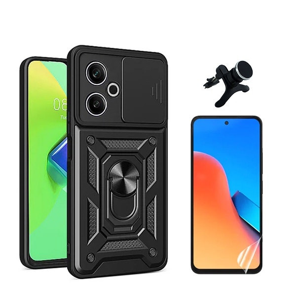 Funda Magnetic Military Defender con Protector Hydrogel y Soporte Magnético