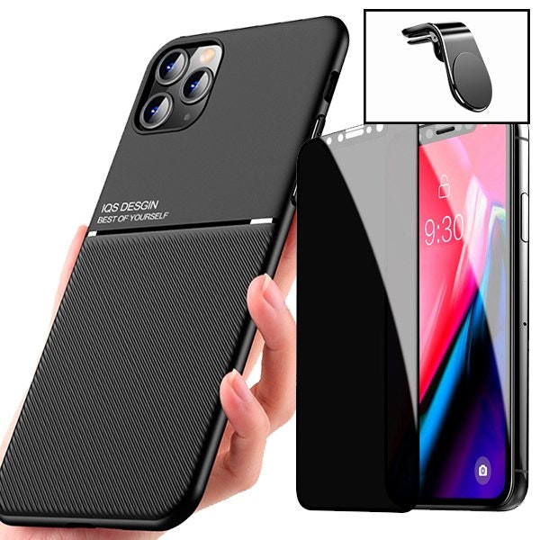 Magnetic case with privacy full-cover and magnetic mount for iPhone 11 Pro Max