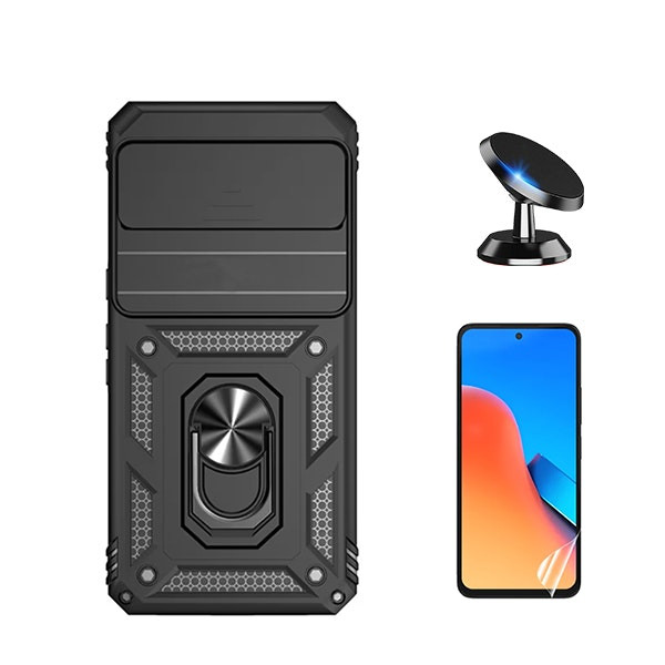 Funda Magnetic Military Defender Slide con Película Hydrogel para Google Pixel 8 - Negro