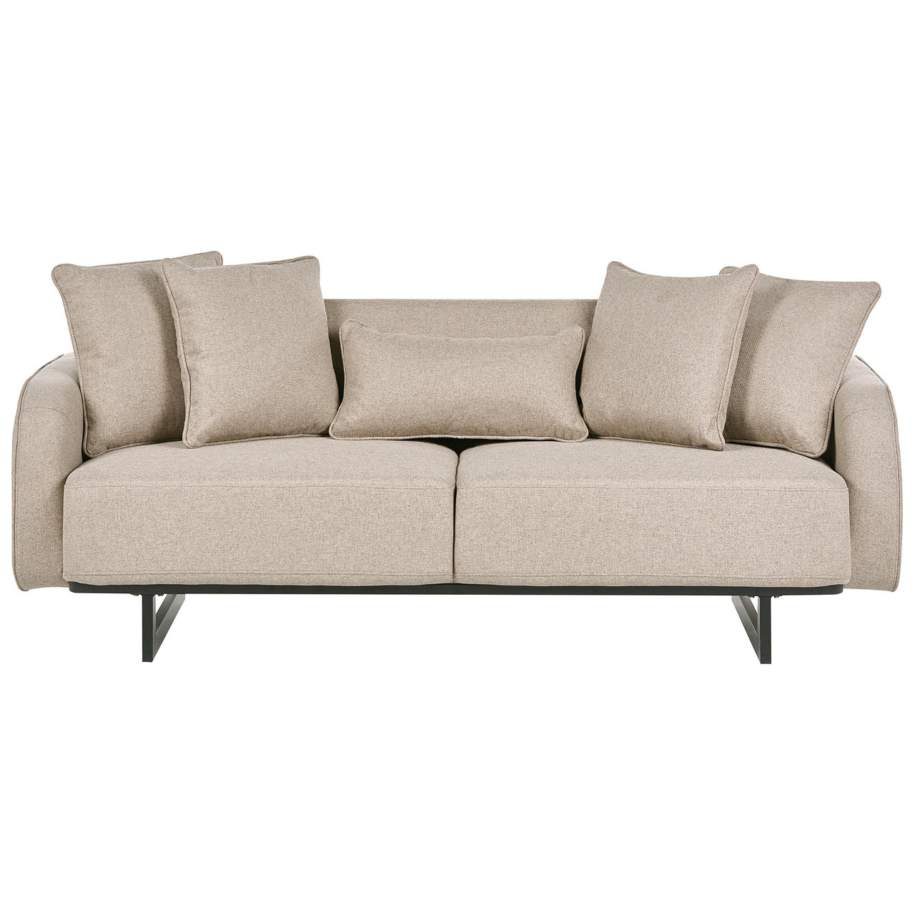 Sofá de 3 lugares BELIANI Svanek de Tecido Castanho 196x85x77