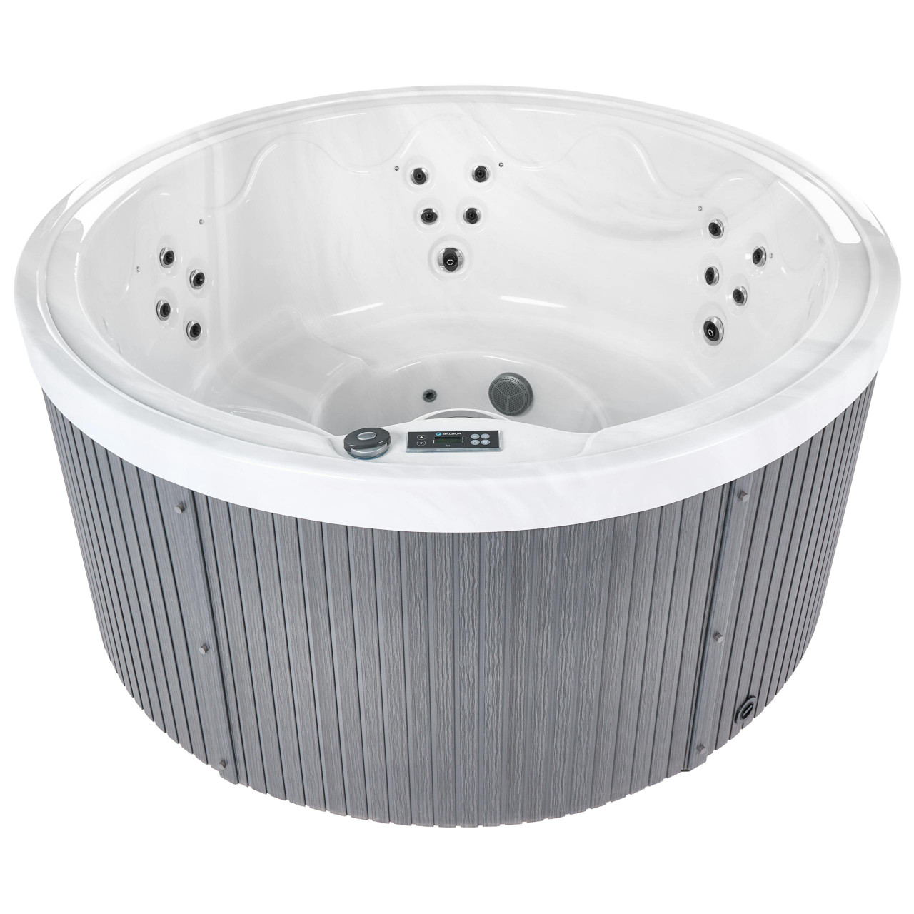 Jacuzzi de hidromassagem exterior para 5 pessoas BELIANI Marfil de Acrílico Branco 198x198x90