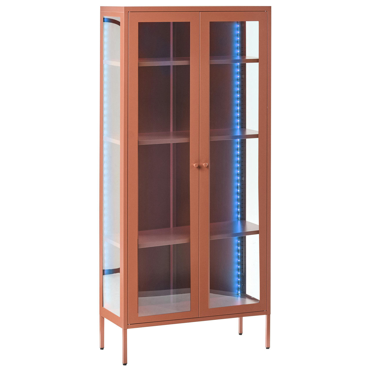 Vitrina Harty en acero con puertas de vidrio y LED