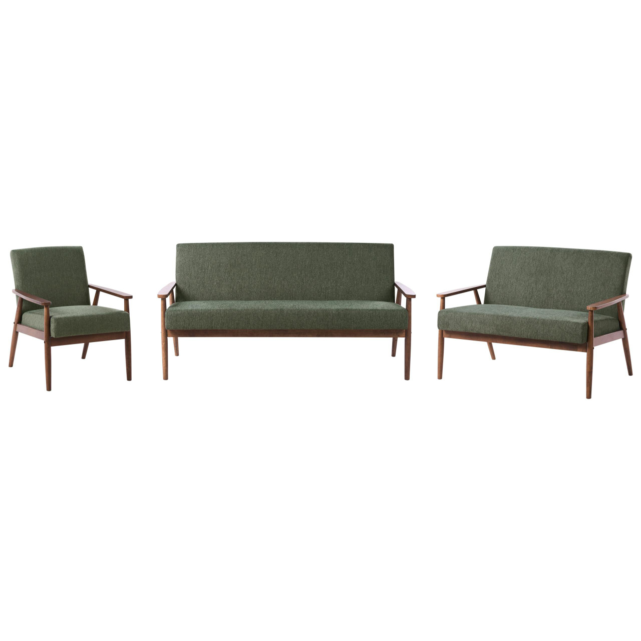 Conjunto de sofás retro en tejido 2+3 plazas con sillón