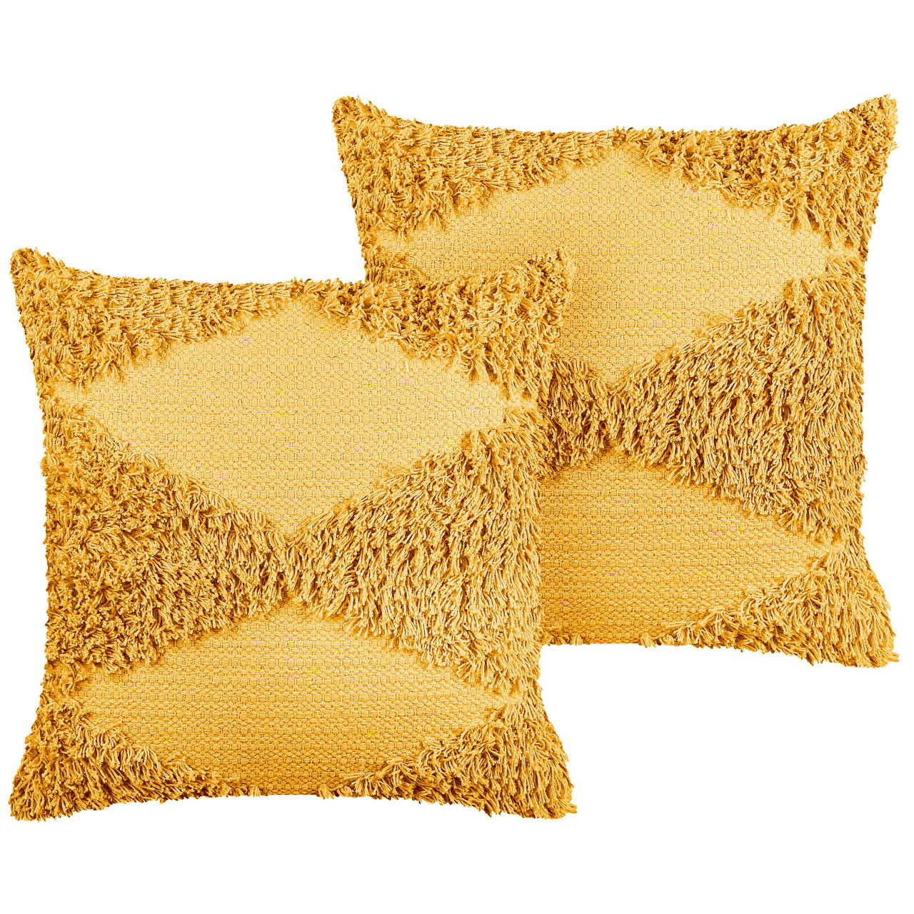 Cojines decorativos Rhoeo algodón amarillo conjunto 2
