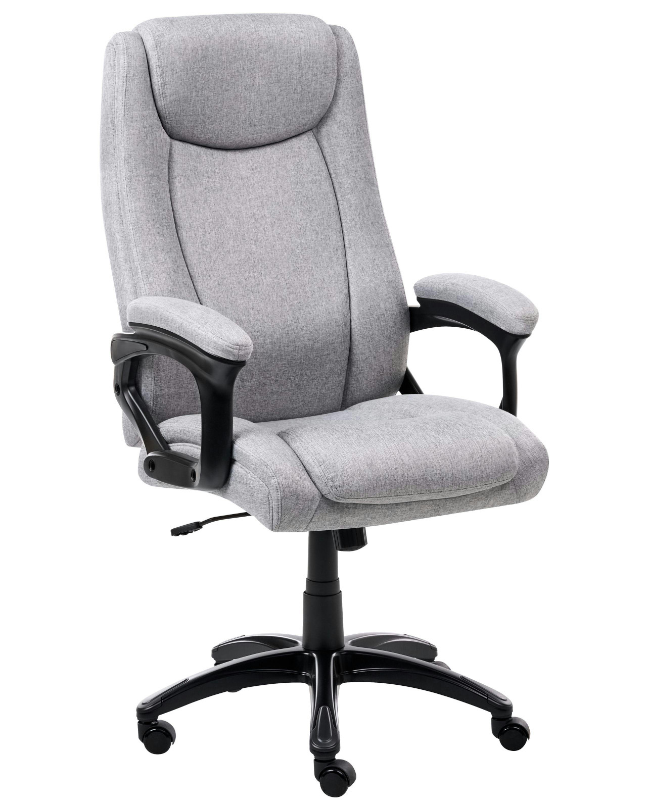 Silla ejecutiva Graceful lino gris con reposabrazos y base giratoria