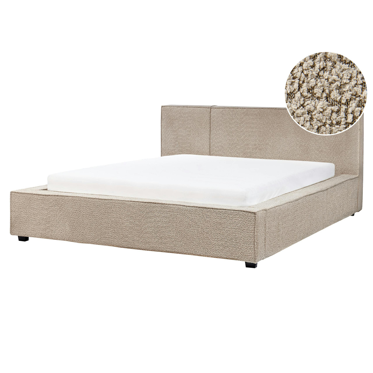 Mirande double bed in cream bouclé