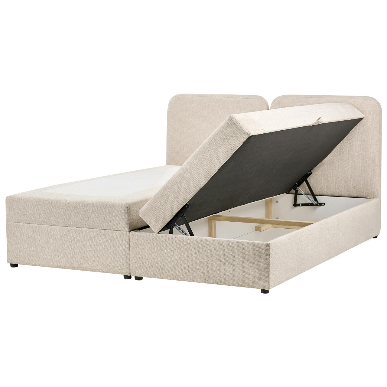 Cama continental Chancellor tejido creme con almacenaje