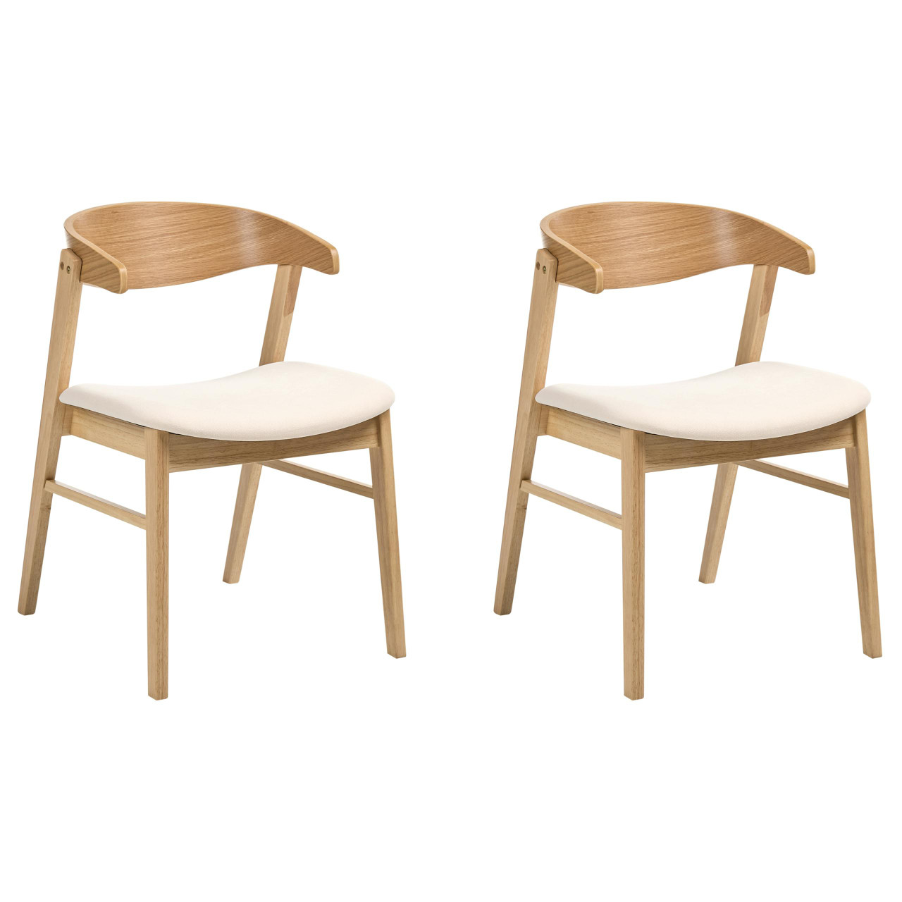 Conjunto de 2 sillas tradicionales con respaldo curvo y estructura de madera