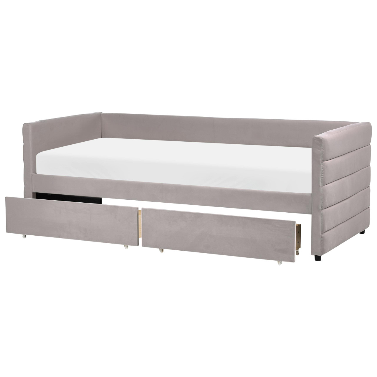 Cama de día con 2 cajones Marray terciopelo gris