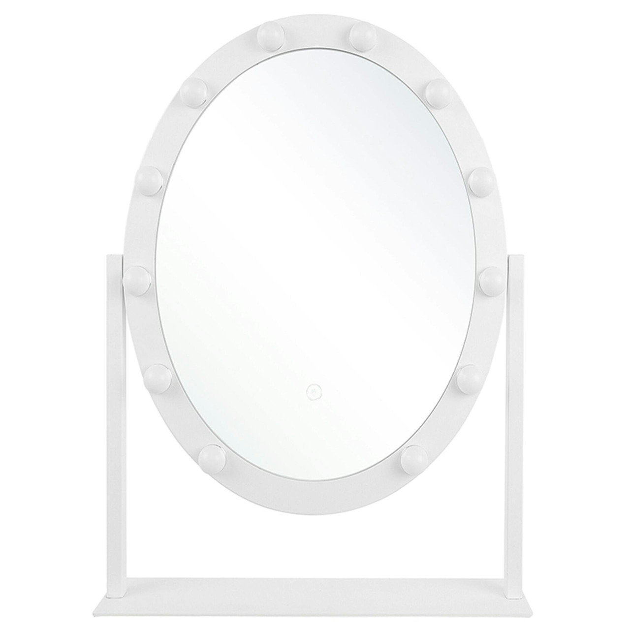Espejo de maquillaje oval Rostrenen en hierro con LED blanco