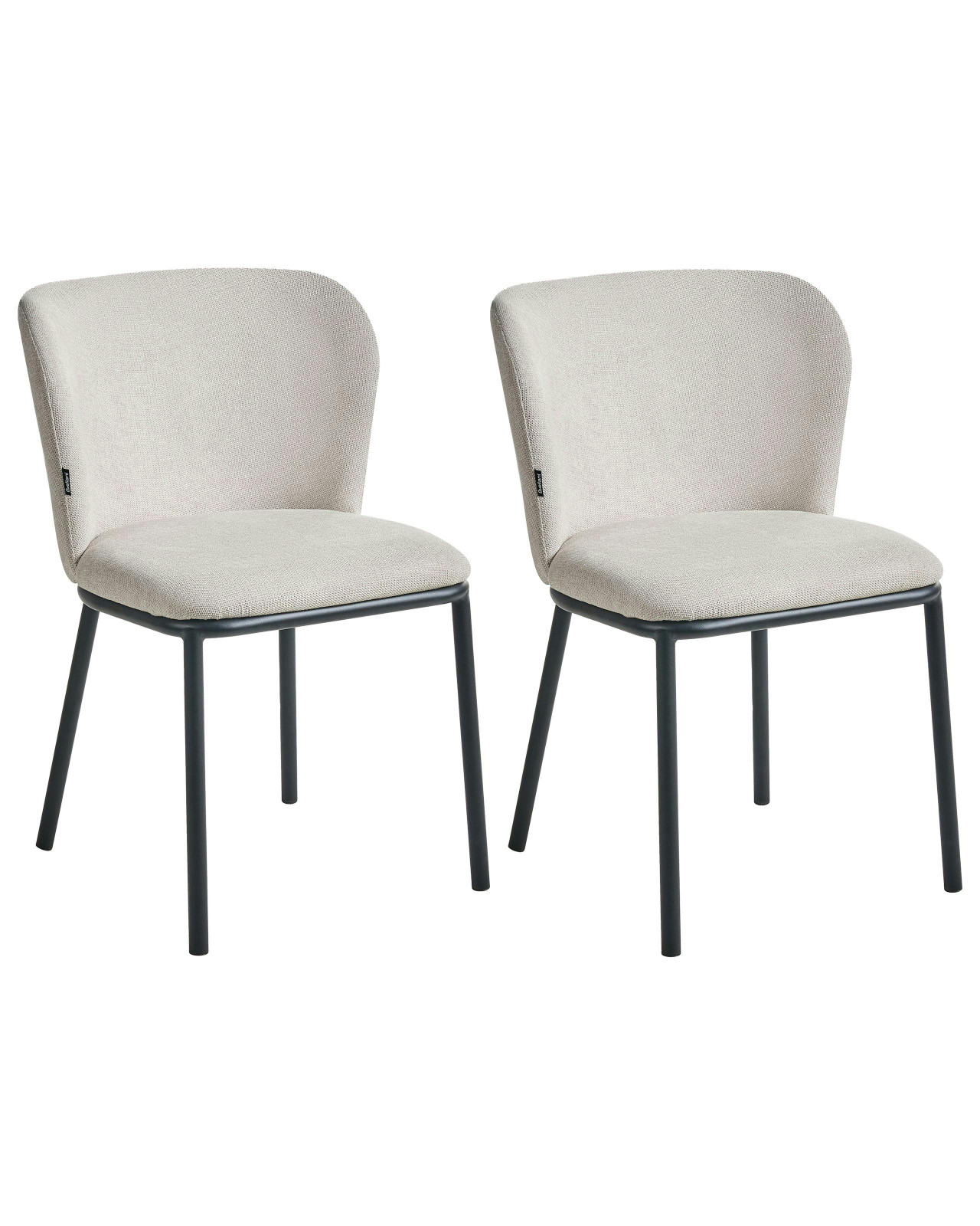 Conjunto de 2 cadeiras de jantar ARTESIA  Tecido Creme claro