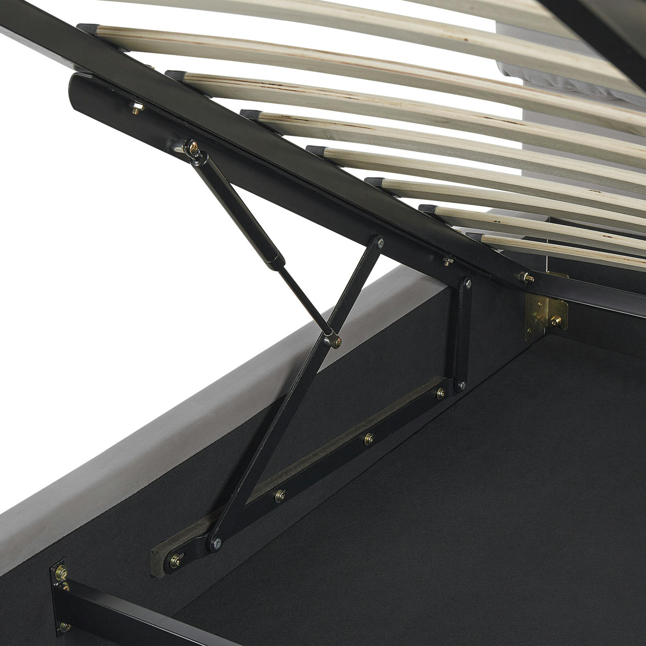 Batilly velvet double bed with lift storage