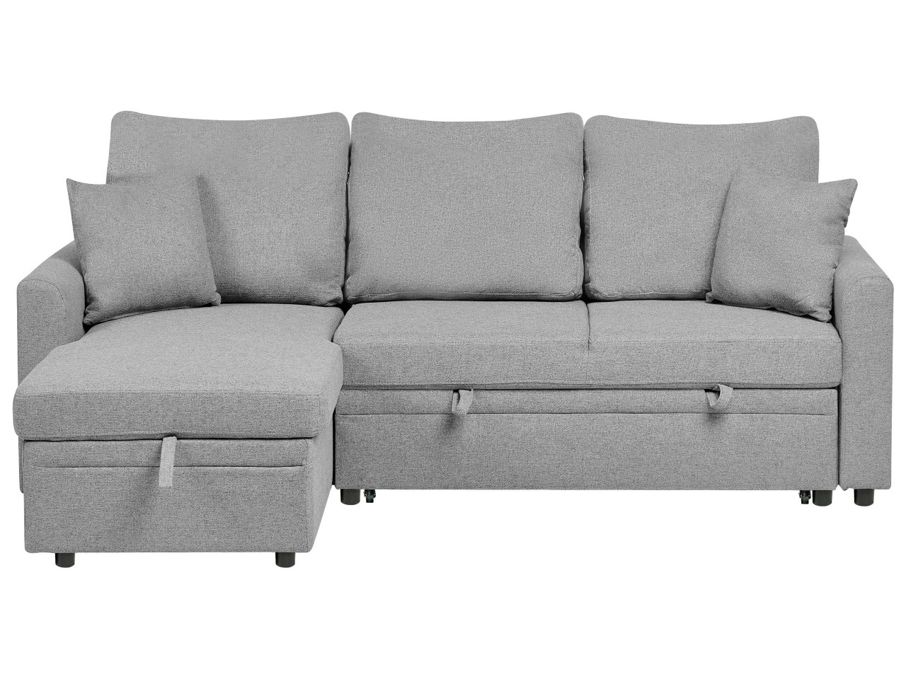 NASSJO corner sofa bed synthetic linen grey with storage