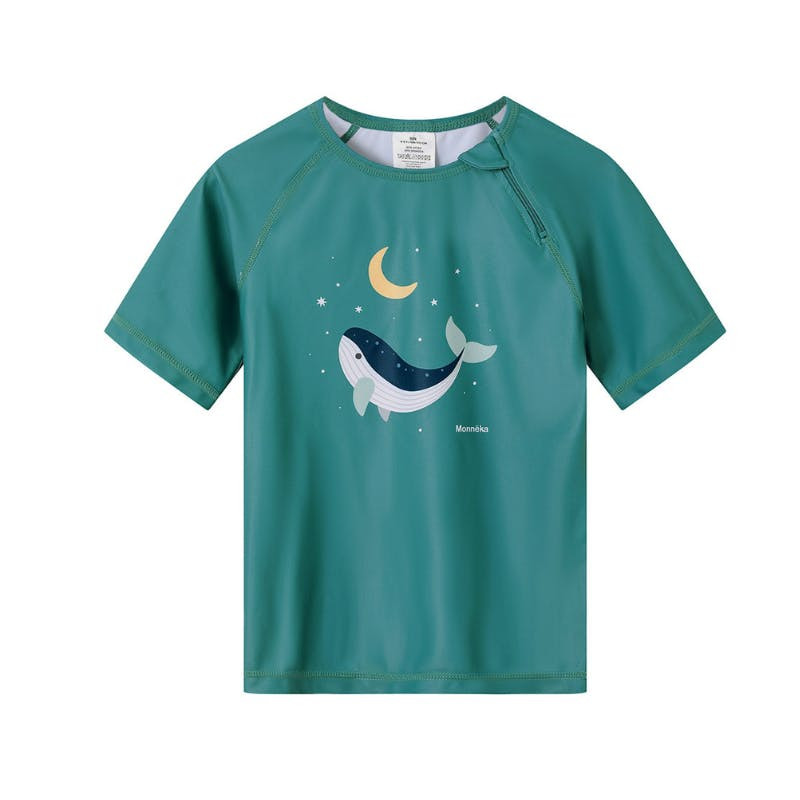 Camiseta protección solar UPF50+ para bebé - Whale Teal