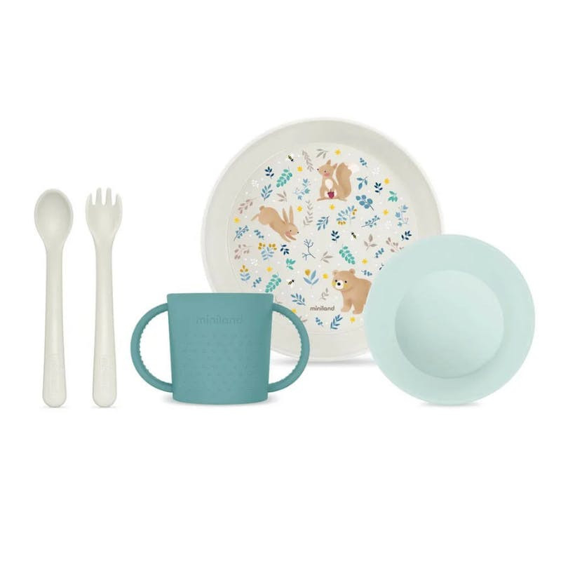 Conjunto de alimentación Dreamland BLW para bebés con plato cuenco cuchara tenedor y vaso
