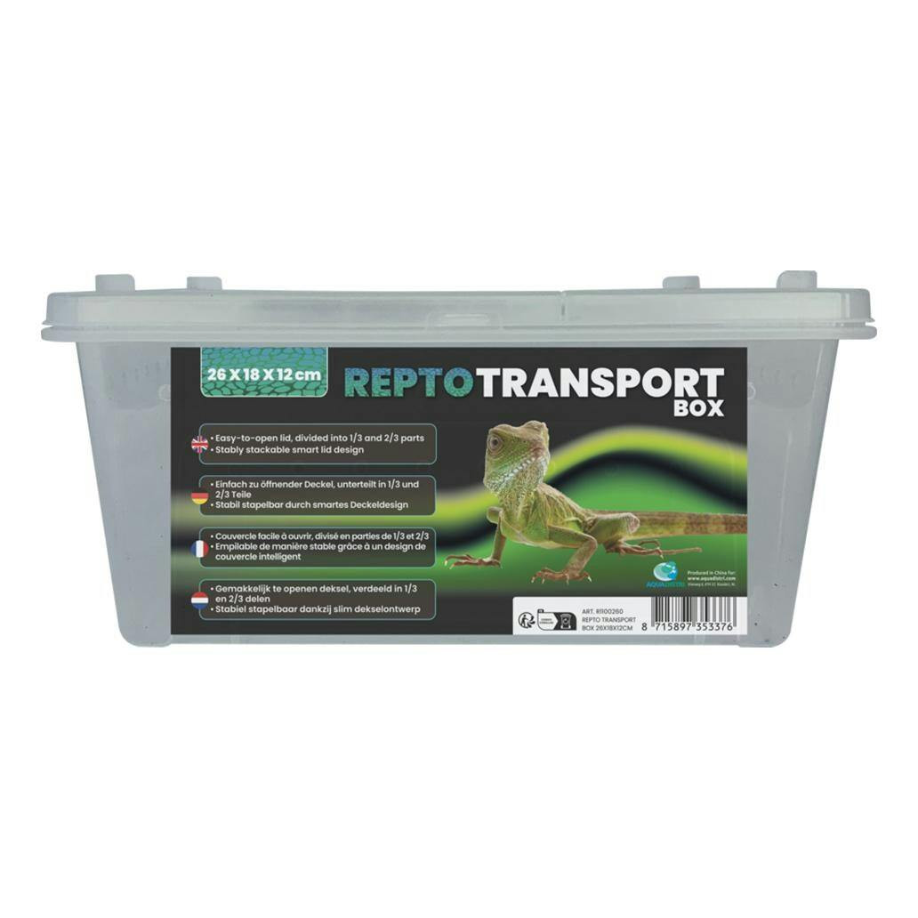 Caja de transporte transparente para reptiles y anfibios