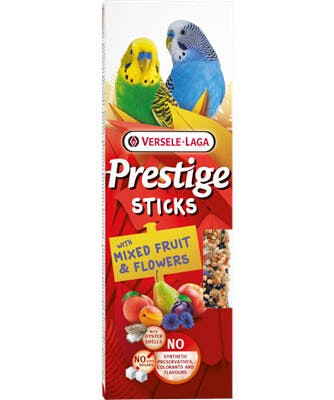 Sticks for small parakeets with mixed fruit and flowers - 2 units 60 g