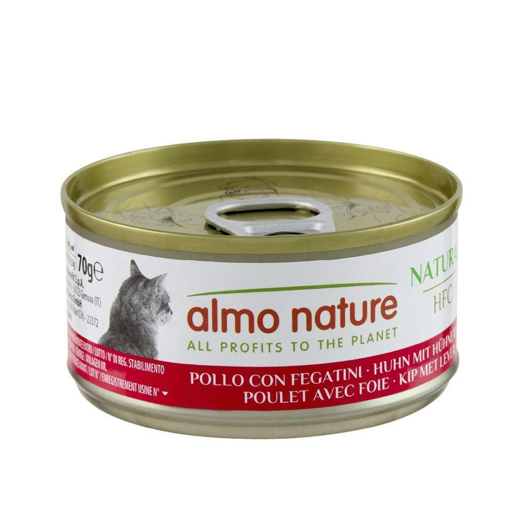 Comida húmeda para gatos Pollo y Hígado en caldo - 6 x 70 g