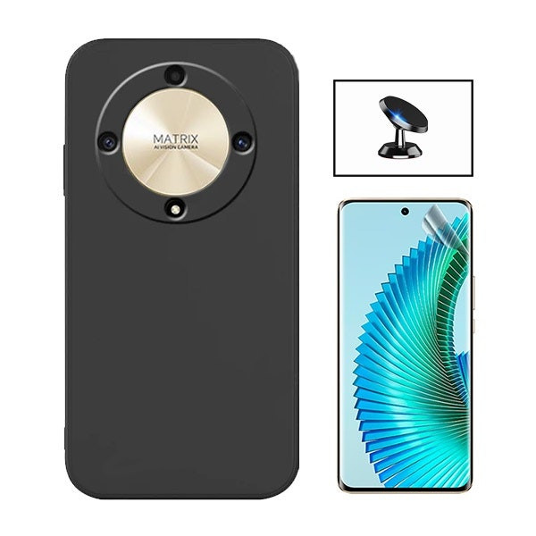 Protector Hydrogel Full Cover + Funda Silicona Líquida ultrafina + Soporte Magnético para Honor Magic6 Lite