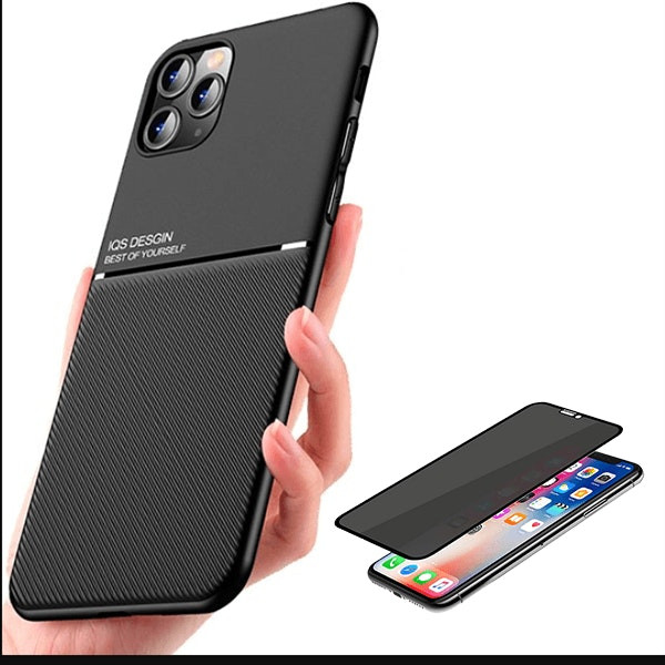 Kit Capa Magnetic Lux + Anti-Spy 5D Full Cover para Huawei P30 Lite