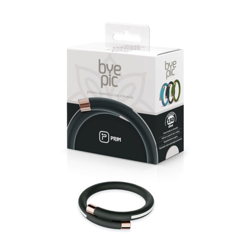 Byepic Pulseira Aromática Repelente Adulto Preta | 5 Recargas Incluídas