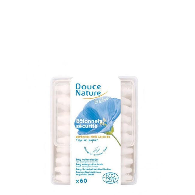Bastoncillos de seguridad para bebé bio 60 unidades