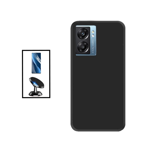 Hydrogel Full Cover Screen Protector, Liquid Silicone Case and Magnetic Car Mount for Oppo K10 5G - Black