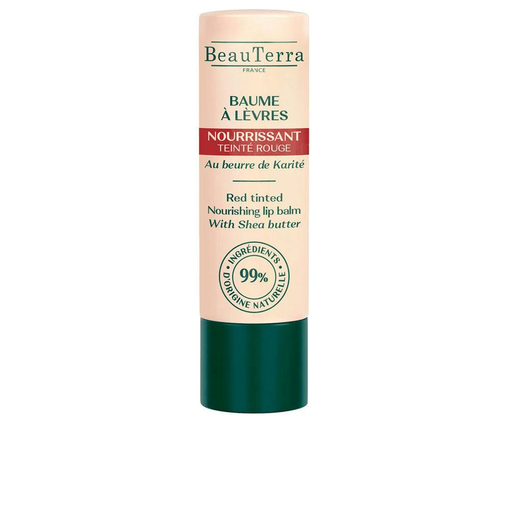 Bálsamo labial nutritivo con tono rojo