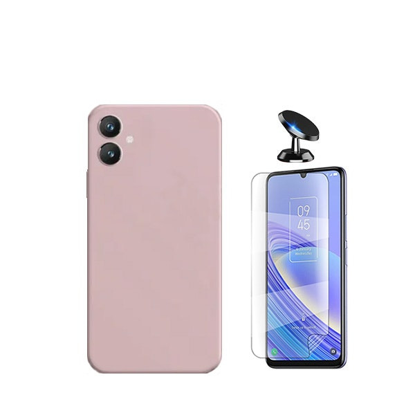 Protector hydrogel full cover, funda silicona líquida y soporte magnético para Galaxy A05