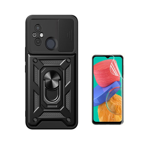 Funda Military Defender con Hidrogel Full Cover para Xiaomi Poco C55 - Negro