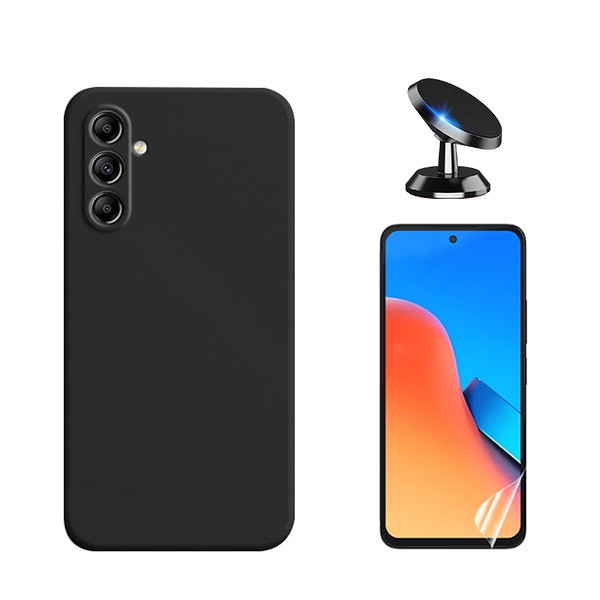 Protector hidrogel Full Cover + funda de silicona líquida + soporte magnético para Galaxy S23 FE
