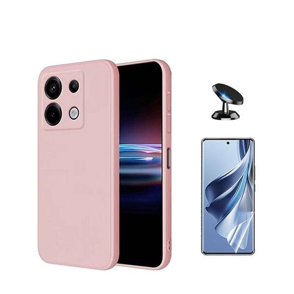 Kit hydrogel full cover con funda de silicona y soporte magnético para Poco X6 5G