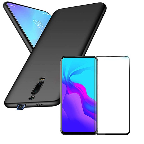 Protector de Cristal 5D Full Cover y Funda SlimShield para Mi 9T Pro - Negro