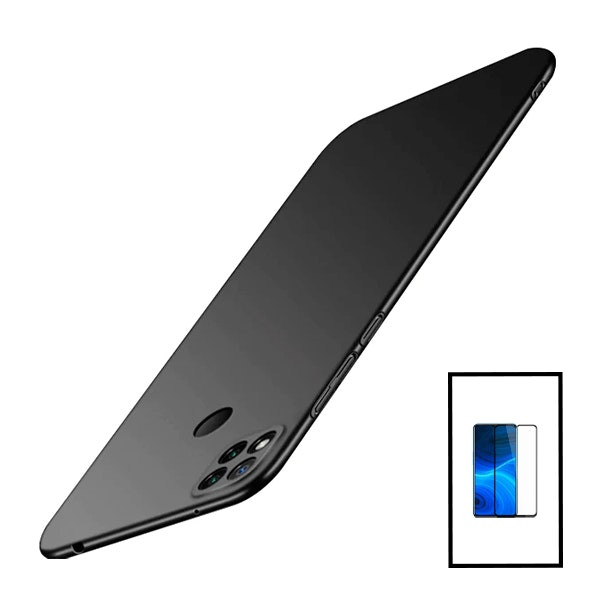 Vidrio templado Full Cover 5D + funda SlimShield para Poco C40 - Negro