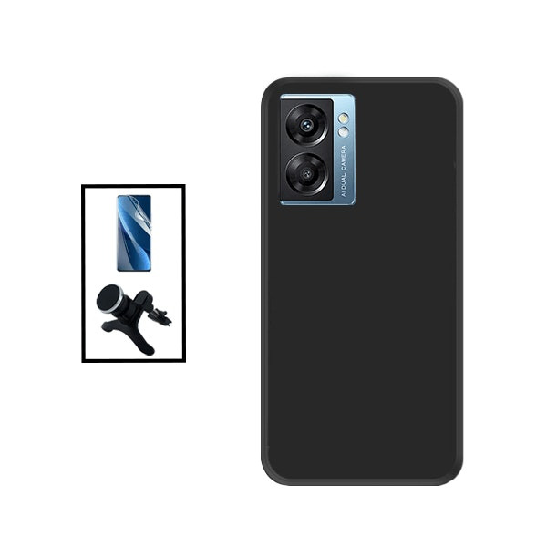 Kit protector hydrogel full cover con funda de silicona líquida y soporte magnético para coche para Oppo A77