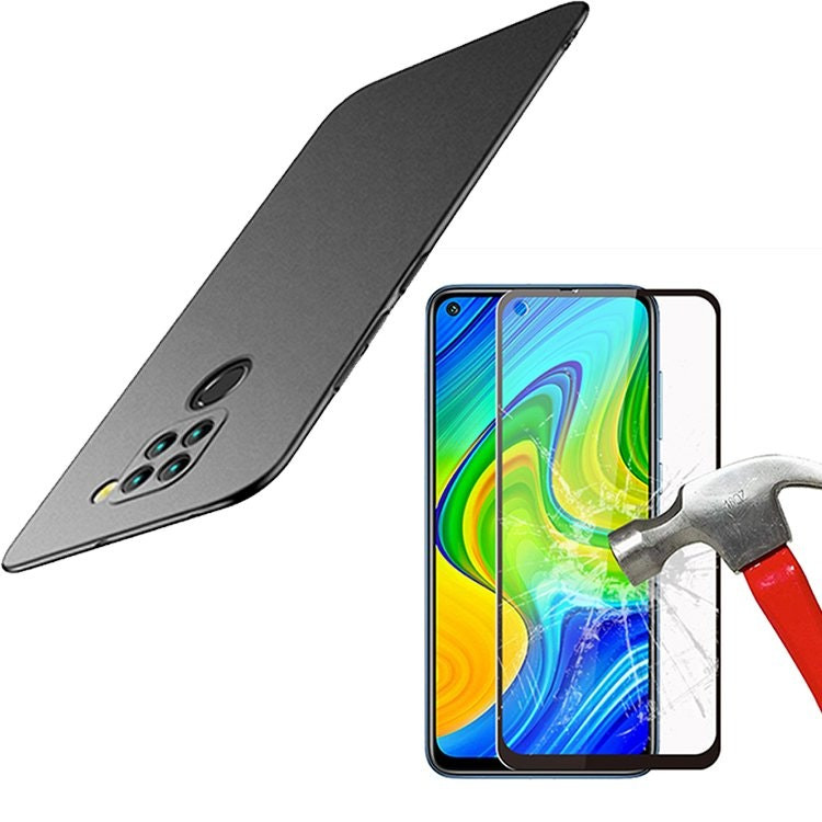 Tempered glass Full Cover 5D and SlimShield case kit for Redmi 10X 4G Black