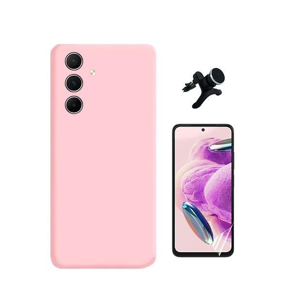 Protector hydrogel full cover + funda silicona líquida + soporte magnético para Samsung Galaxy A55 5G