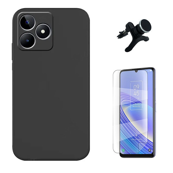 Kit protector hidrogel full cover con funda de silicona y soporte magnético para Realme C51
