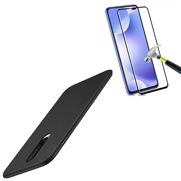 Full Cover 5D Tempered Glass and SlimShield Case Kit for Xiaomi Redmi K30s
