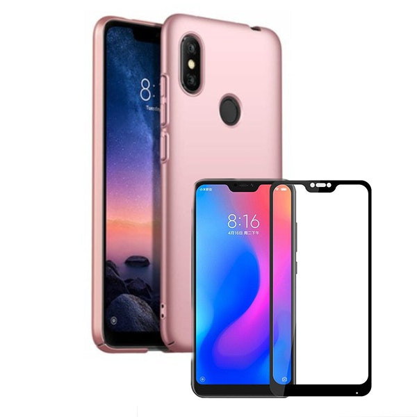 Protector de vidrio 5D y funda SlimShield para Xiaomi Redmi Note 6 Pro