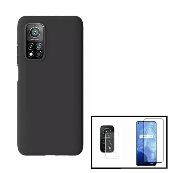 Kit de vidrio templado full cover con protector de cámara y funda de silicona para Xiaomi Mi 10T 5G