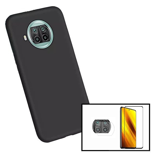 Kit de protección: vidrio Full Cover + protector cámara trasera + funda silicona para Redmi Note 9 Pro 5G
