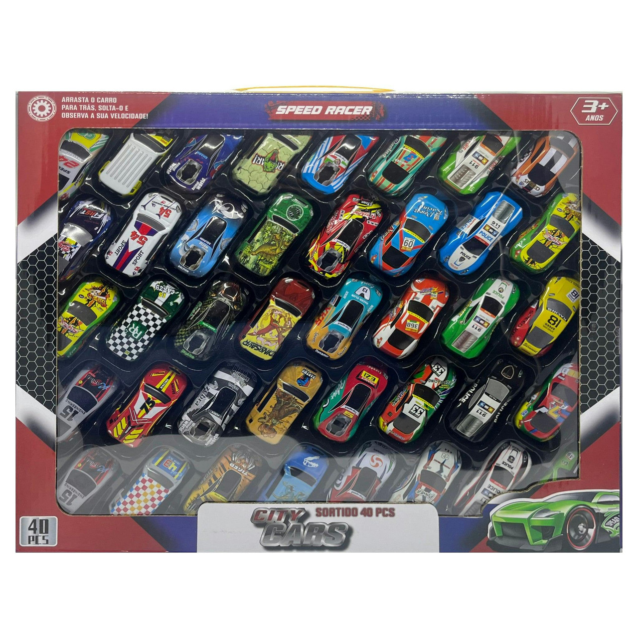 Caixa 40 Carrinhos Sortidos SPEEDRACER
