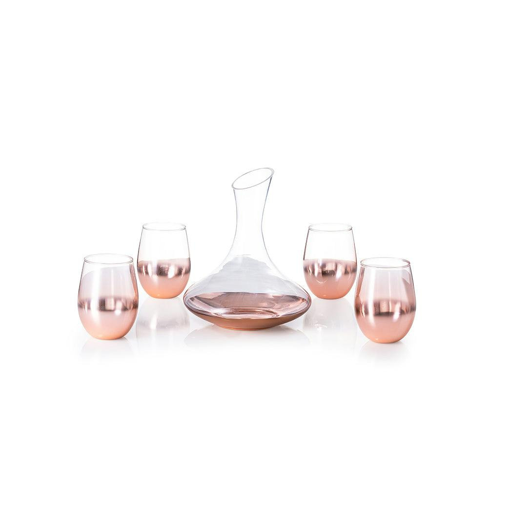 Juego decantador 1,8 L con 4 copas de vino 500 ml