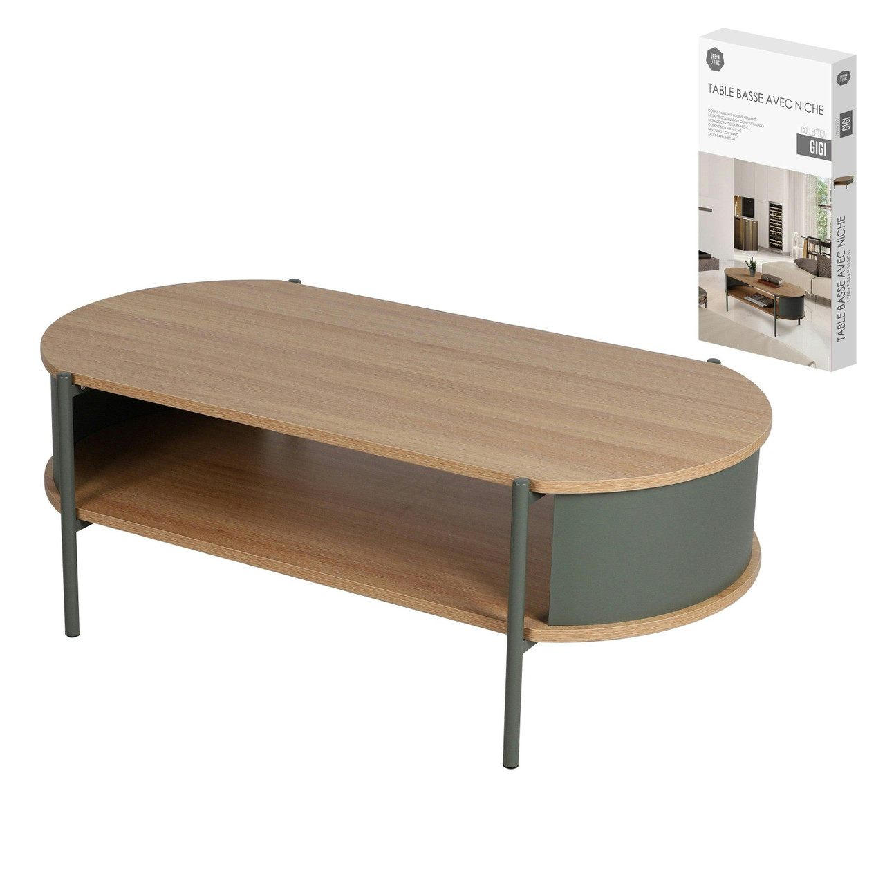 Center table with lower shelf model Gigi