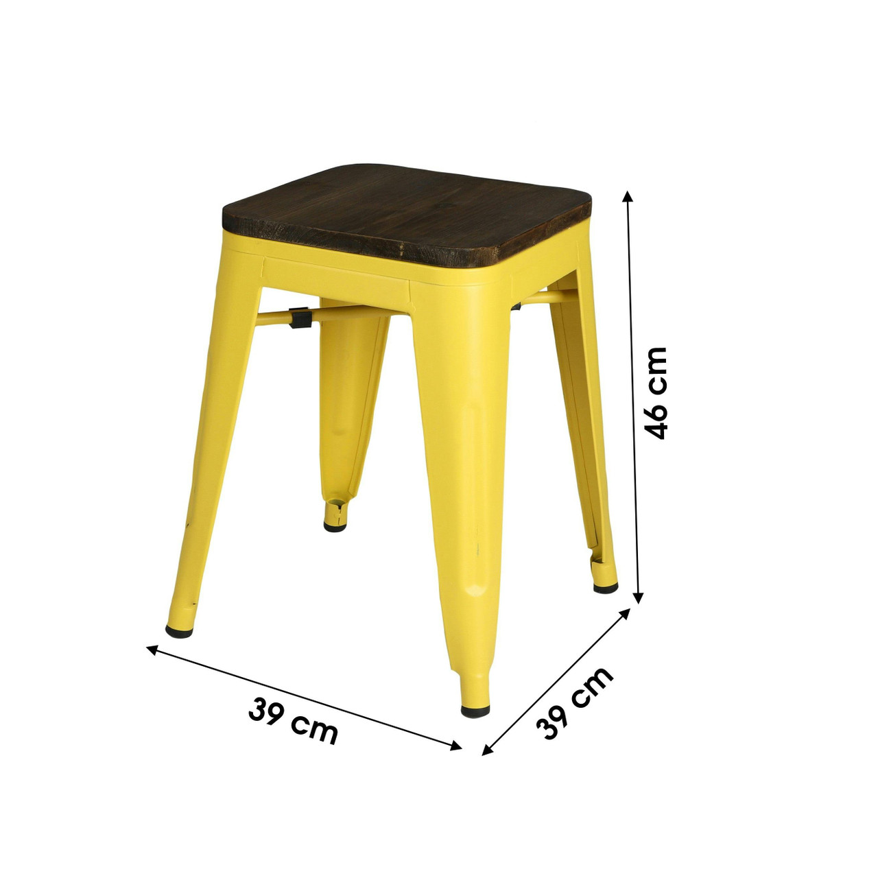 Taburete de bar metal con detalle de madera